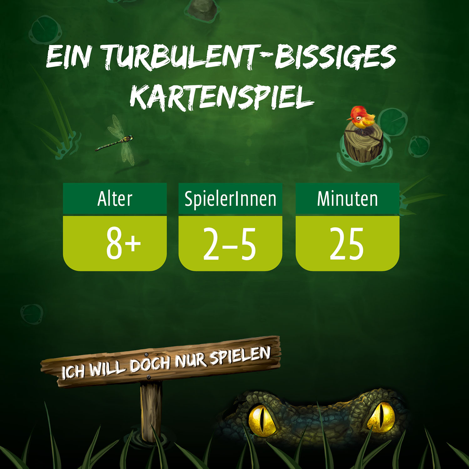 Kartenspielbox-Illustration mit Text und Zahlen.