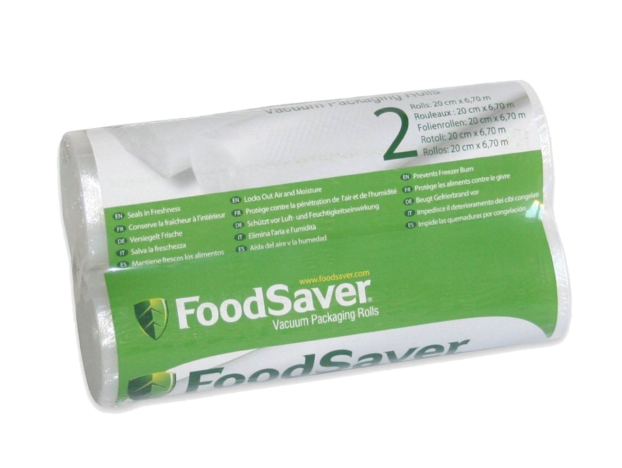 Pack de rollos de envasado - FoodSaver FSR 2002-I-065, 2 unidades, 20cm