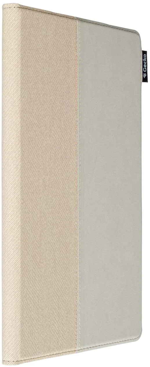 Beige and gray tablet case with a textured design.