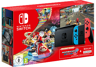Nintendo Switch Rood en Blauw + Mario kart (digitaal) + 3 maanden Nintendo Switch Online