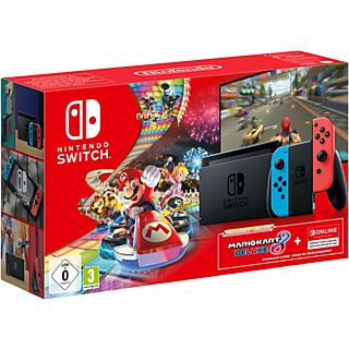Nintendo Switch Rood en Blauw + Mario kart (digitaal) + 3 maanden Nintendo Switch Online