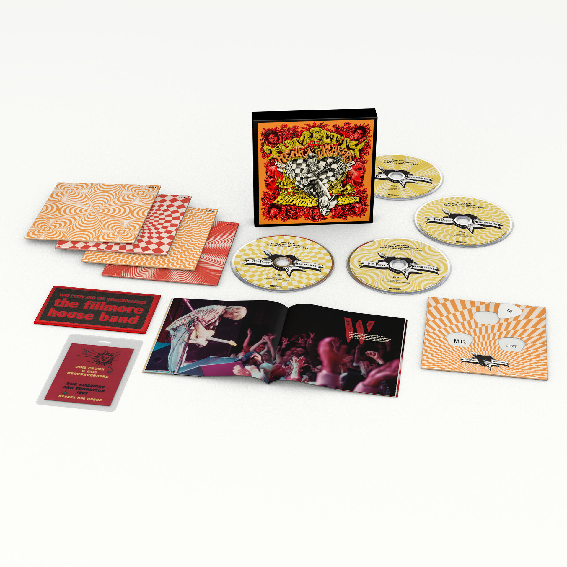 Boxset mit Musik-CDs und zugehörigen Artikeln. Das Set enthält CDs, Broschüren und andere Werbematerialien.