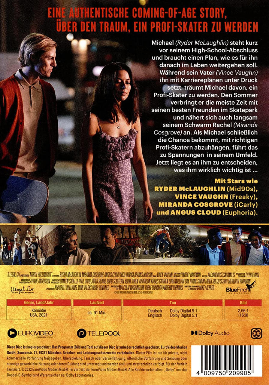Die Rückseite einer DVD zeigt ein Filmplakat des Films. Menschen stehen vor einem Geschäft.