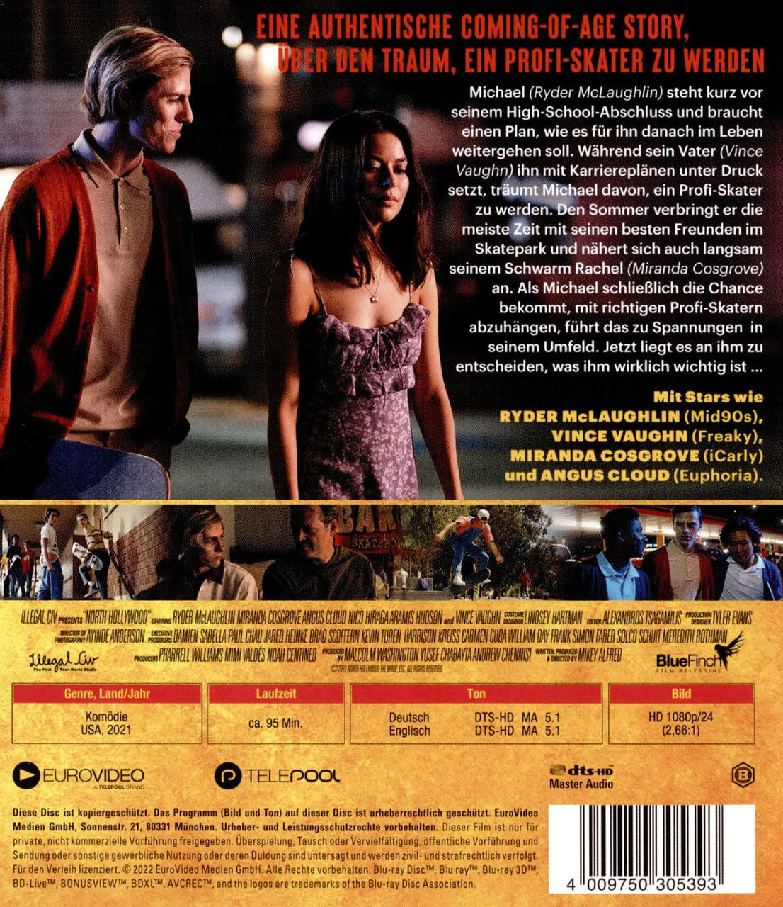 Filmposter mit Schauspielern. Text auf Deutsch, zeigt das Cover eines Films über Skater.