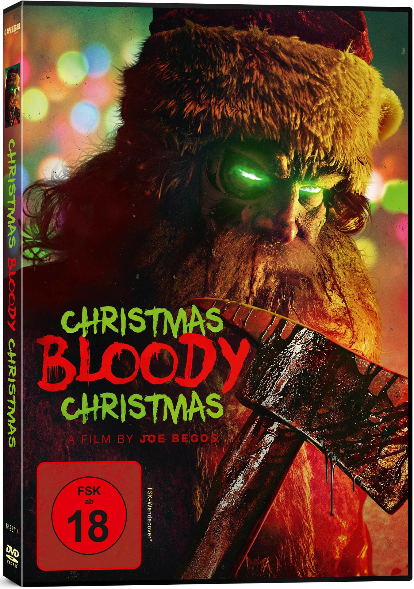 DVD-Cover von 'Christmas Bloody Christmas' mit Santa mit einer Axt.
