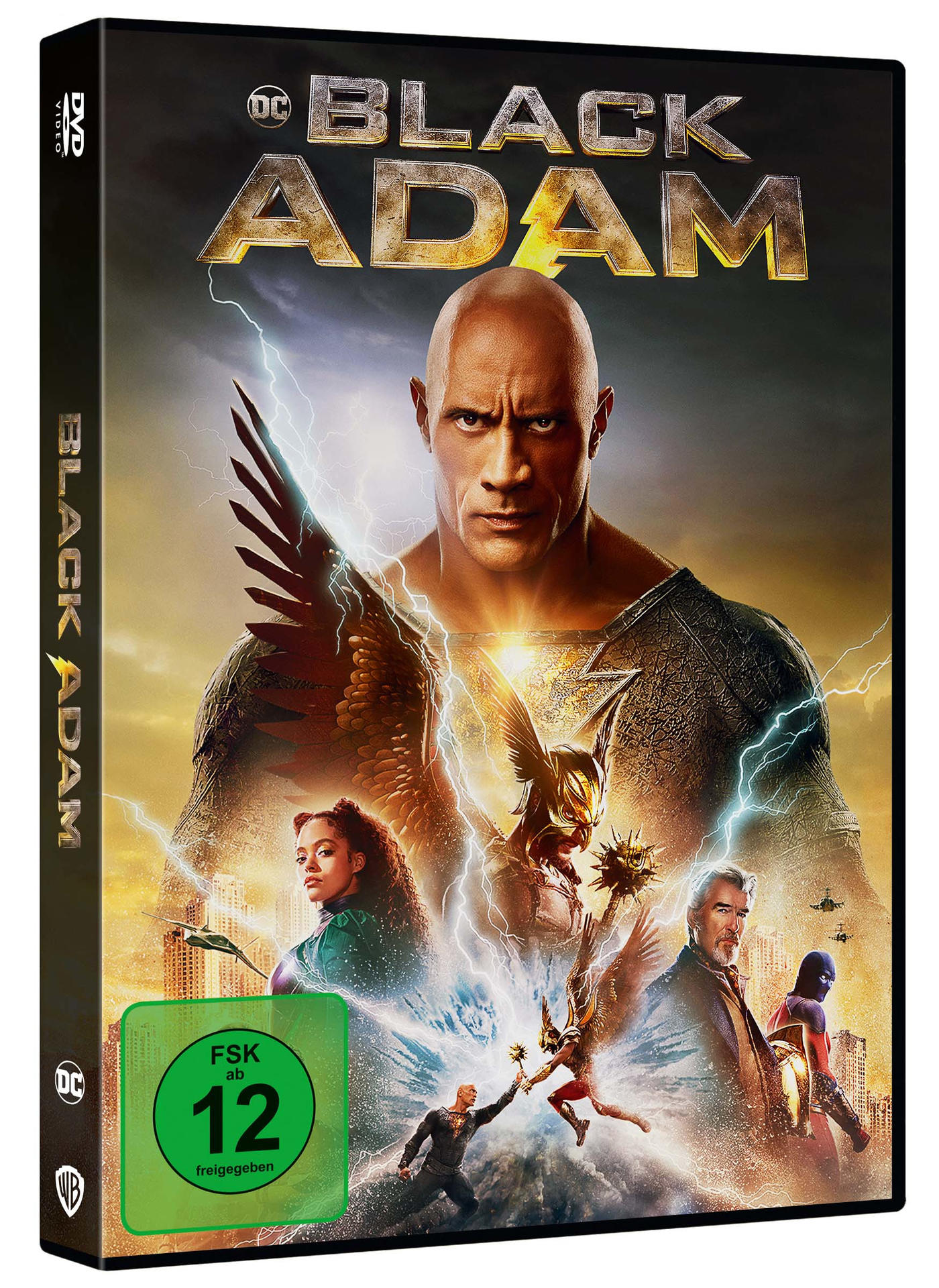 DVD-Cover für 'Black Adam' mit Dwayne Johnson.
