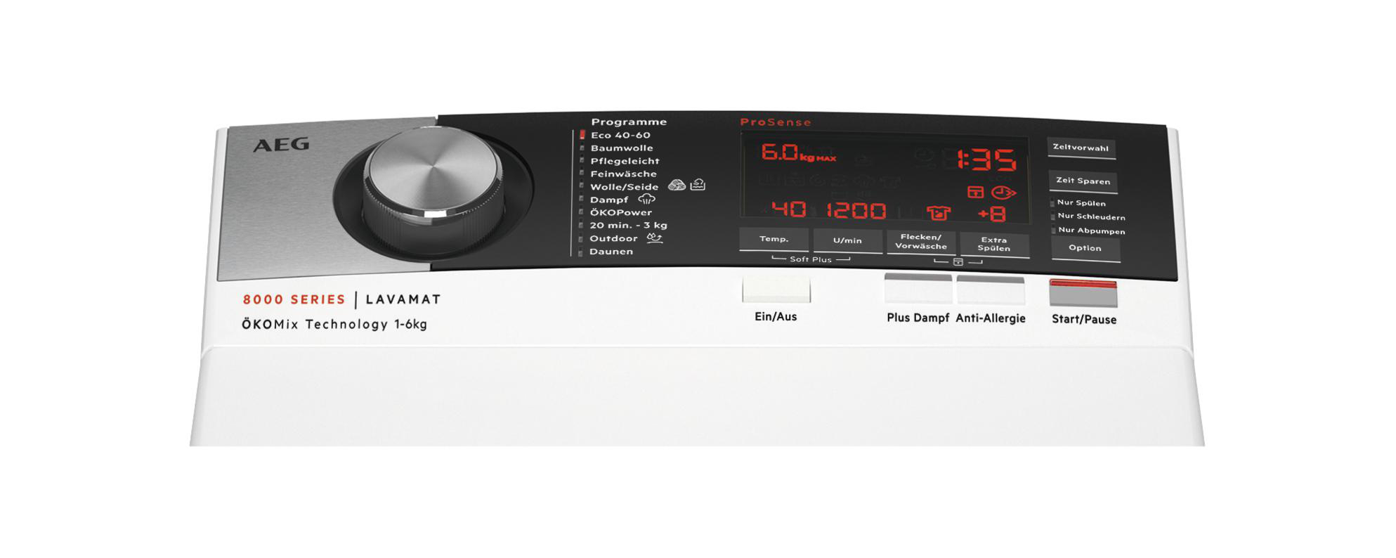 AEG L8TEA80560 Serie 8000 mit ÖkoMix Vormisch-Technologie Waschmaschine (6 kg, 1451 U/Min., B)
