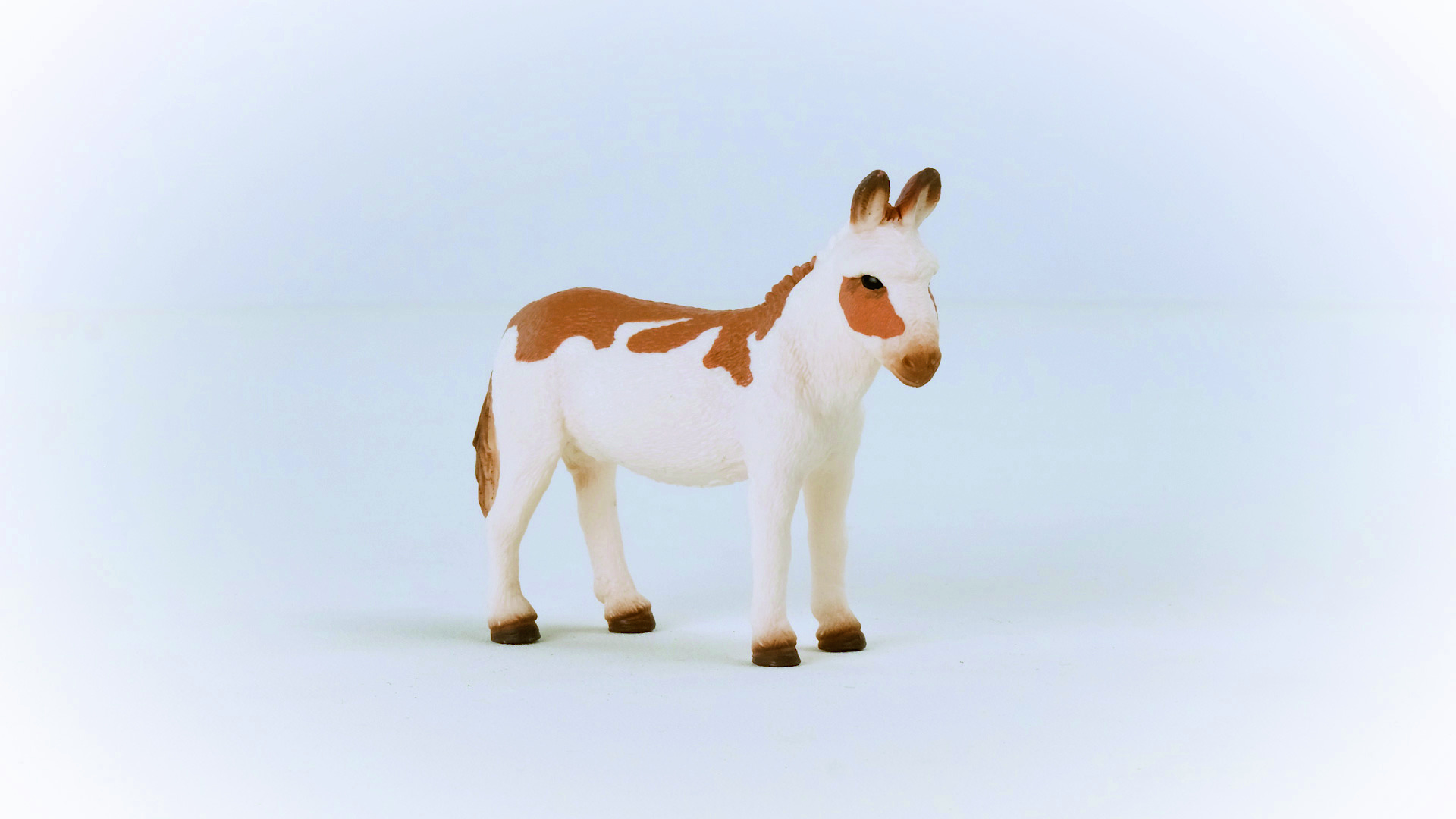 SCHLEICH 13961 gefleckt Spielfigur Esel, Amerikanischer Weiß/Braun