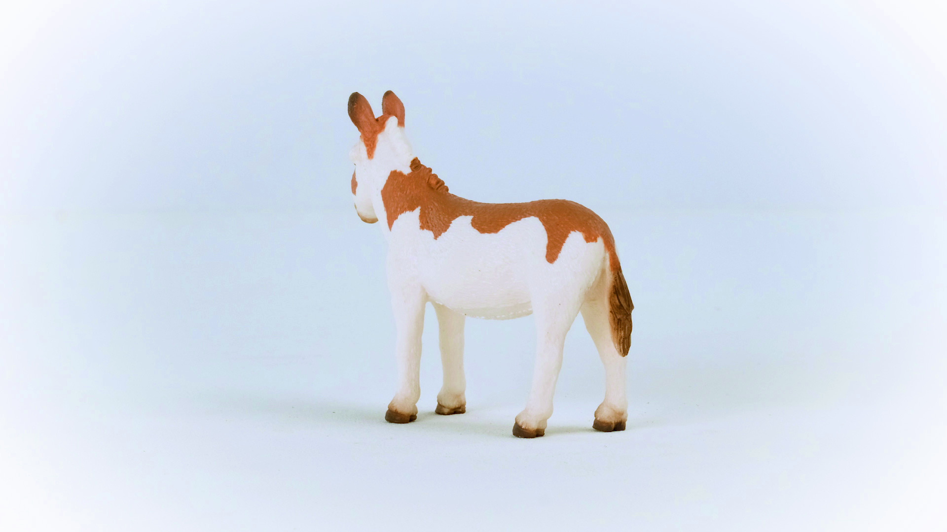SCHLEICH 13961 gefleckt Spielfigur Esel, Amerikanischer Weiß/Braun