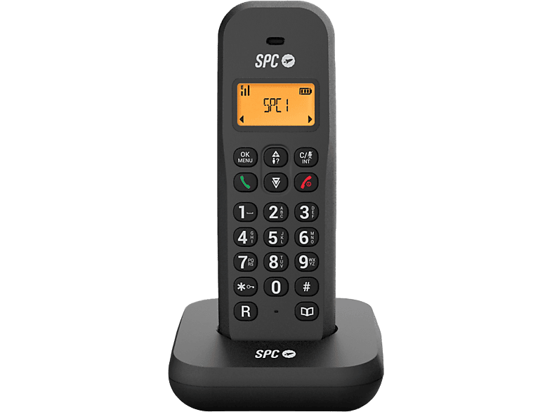 Teléfono - SPC KEOPS, Single, Inalámbrico, Agenda para 50 contactos, Modo Eco, Negro