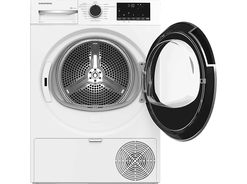 GRUNDIG GPDH 8634 A++ Enerji Sınıfı 8kg Isı Pompalı Kurutma Makinesi Beyaz_2