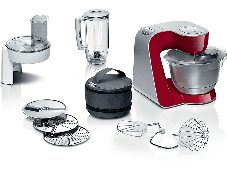 Bosch MUM58720 Creation Line Küchenmaschine Deep Red (Rührschüsselkapazität: 3,9 l, 1000 Watt)