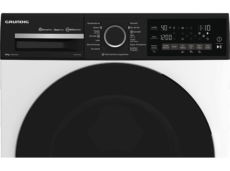 GRUNDIG GPWM 104855 A Enerji Sınıfı 10kg 1400 Devir Çamaşır Makinesi Beyaz_3