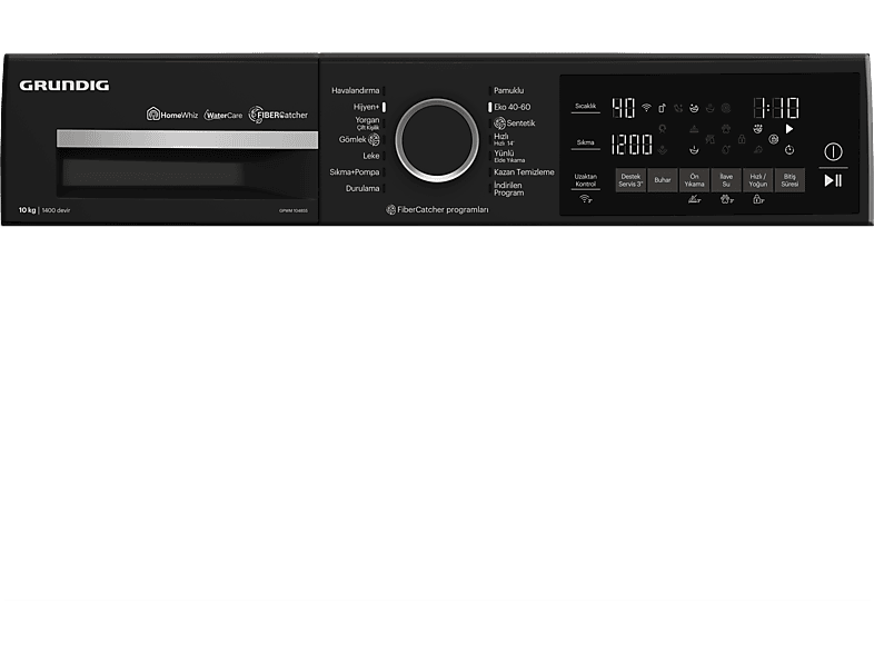 GRUNDIG GPWM 104855 A Enerji Sınıfı 10kg 1400 Devir Çamaşır Makinesi Beyaz_5