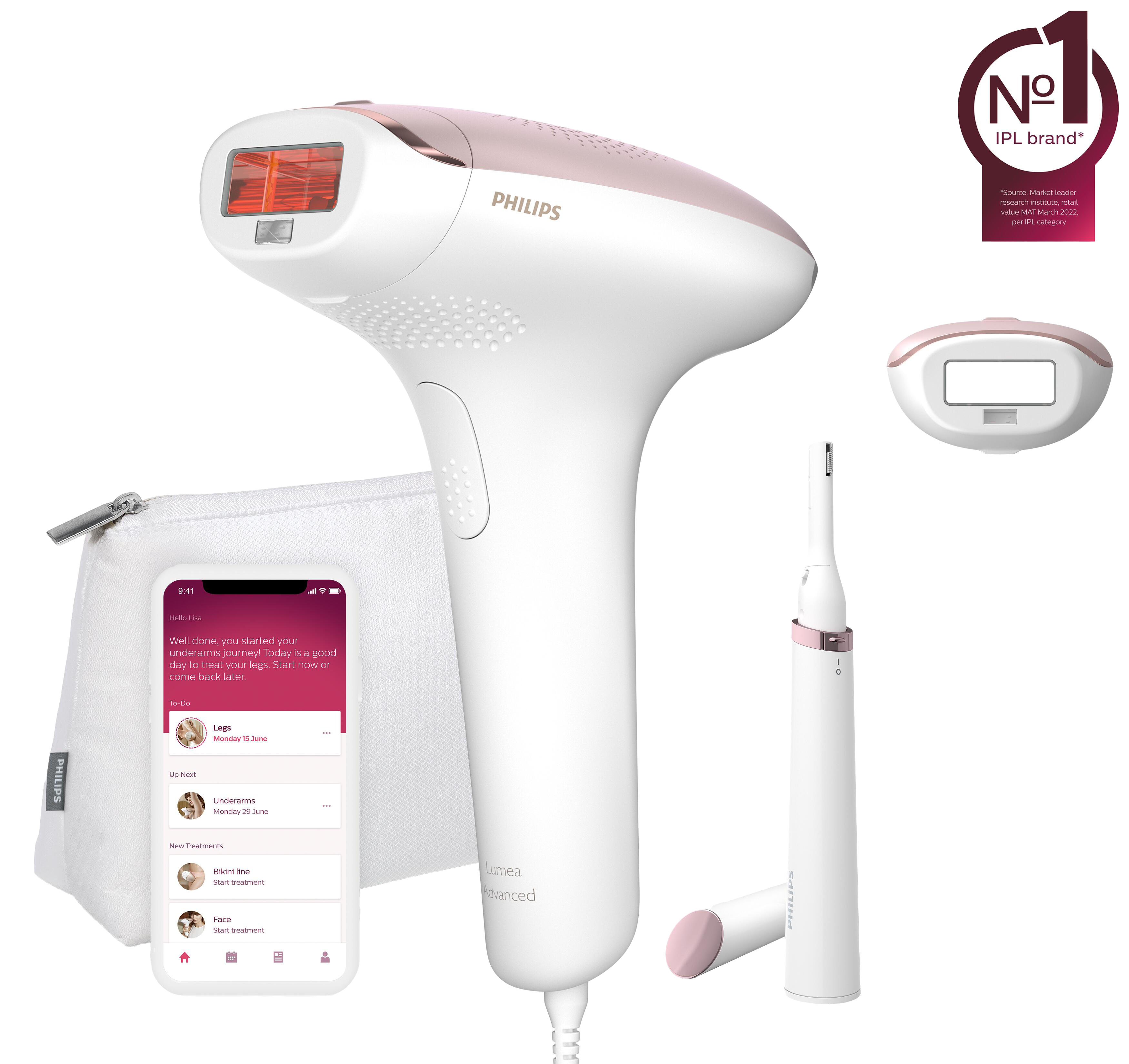 PHILIPS Lumea IPL 7000 Series BRI920/00 incl. reistrimmer