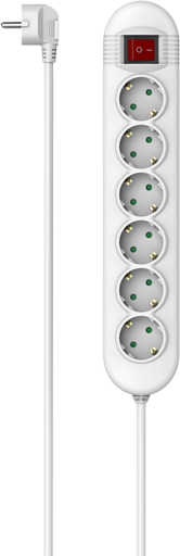 Hama 6-Way Power Strip 1.4m White