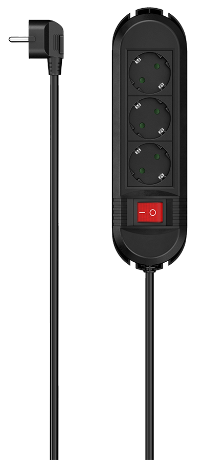 HAMA 223034 Stekkerdoos 3-voudig wandmontage 3m Zwart