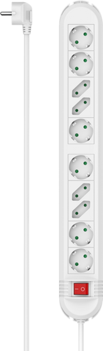 Hama 10-Way Power Strip with Wall Mounting