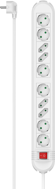 Hama 10-Way Power Strip with Wall Mounting