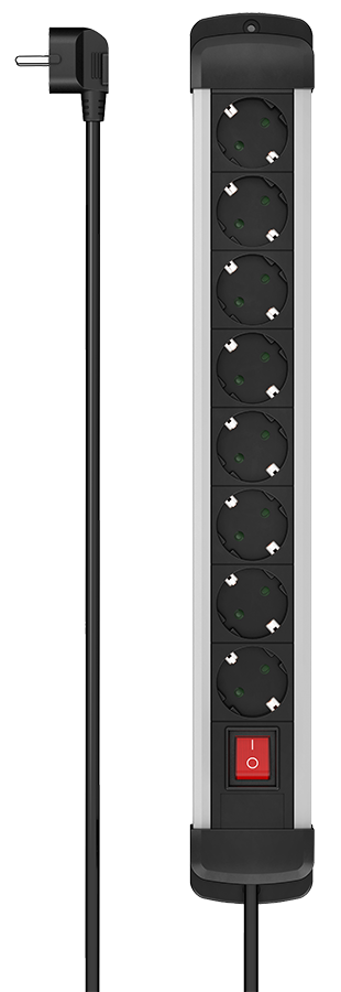 Hama 223105 Stekkerdoos 8-voudig Schakelaar 1.5m Zilver