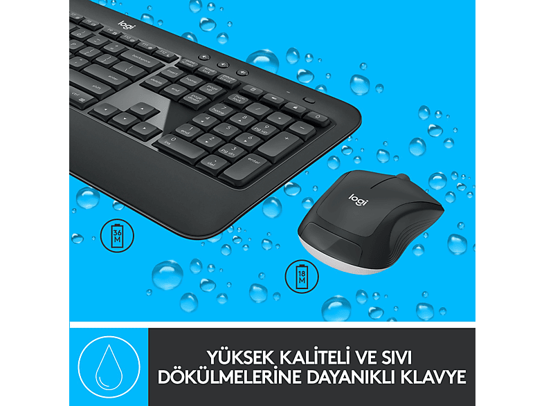 LOGITECH MK540 ADVANCED Kablosuz Türkçe Q Klavye Mouse Seti - Siyah_3