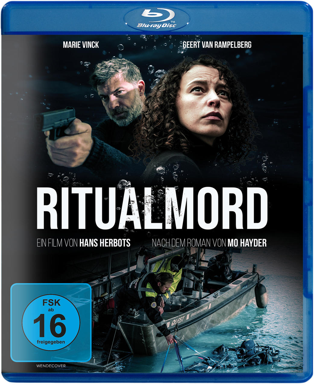 Blu-ray-Filmcover. Zwei Personen, eine mit einer Pistole. Titel: Ritualmord.
