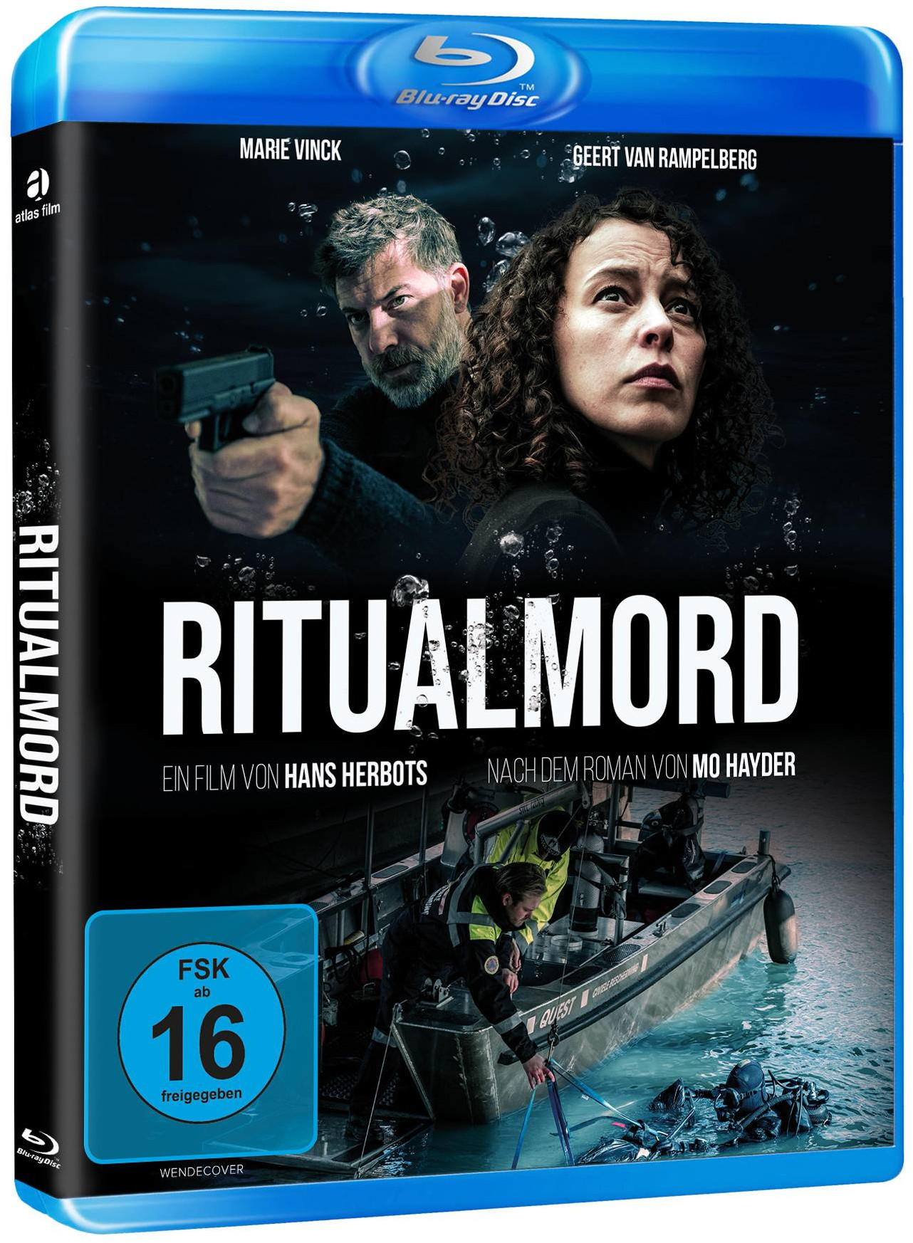 DVD-Cover eines Films mit zwei Personen, die nach oben schauen. Der Titel lautet 'RITUALMORD' in großen weißen Buchstaben.
