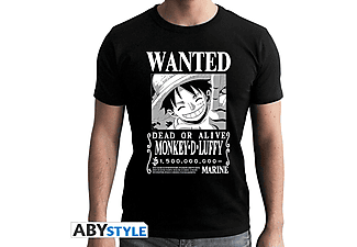 One Piece - Wanted Luffy - XL - férfi póló, fekete