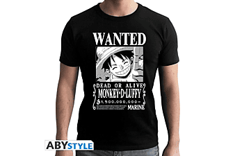 One Piece - Wanted Luffy - M - férfi póló, fekete