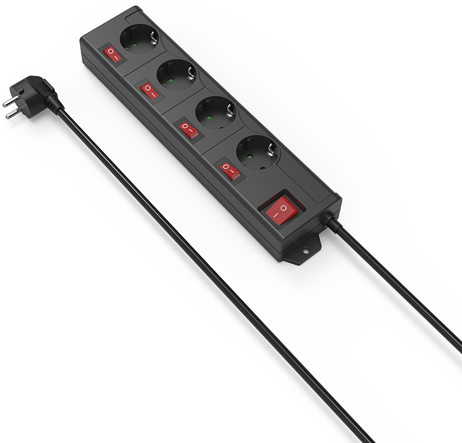 Penaarde Stekkerdoos 4-voudig | Perel | 1.5 Meter  Schakelaar  Perel 1 5 Meter Schakelaar Eb4s I33881 T2517583