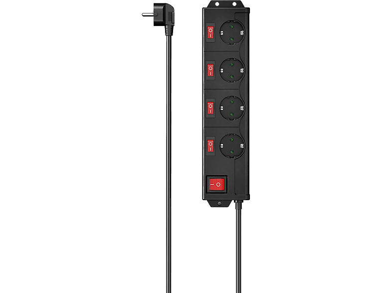Hama 223122 Stekkerdoos 4-voudig Schakelaar Zwart
