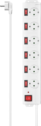 Hama 6-Way Power Strip with Individual Switches