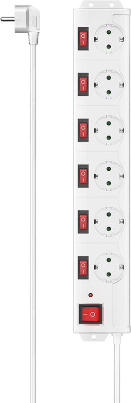Hama 6-Way Power Strip with Individual Switches