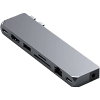 SATECHI Pro Hub Max, 6K60Hz USB4, PD 96W, HDMI 4K60Hz, USB-A/C, RJ45, SD/Micro-SD, 3.5mm Klinke, Space Gray