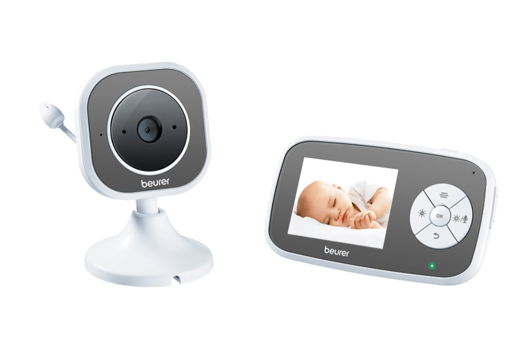 Beurer By110 Baby monitor modo eco y video con pantalla lcd 2.8 pulgadas luz infrarroja zoom batería litio alarma temperatura movimiento sonido blanco 110 300