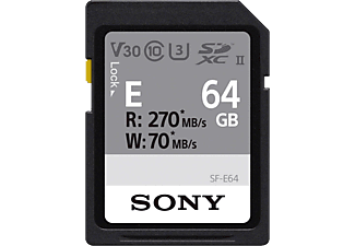 SONY SF-E64 - Carte mémoire SDXC  (64 GB, 270 MB/s, Noir)