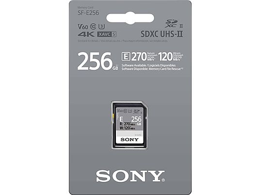 SONY SF-E256 - Scheda di memoria SDXC  (256 GB, 270 MB/s, Nero)