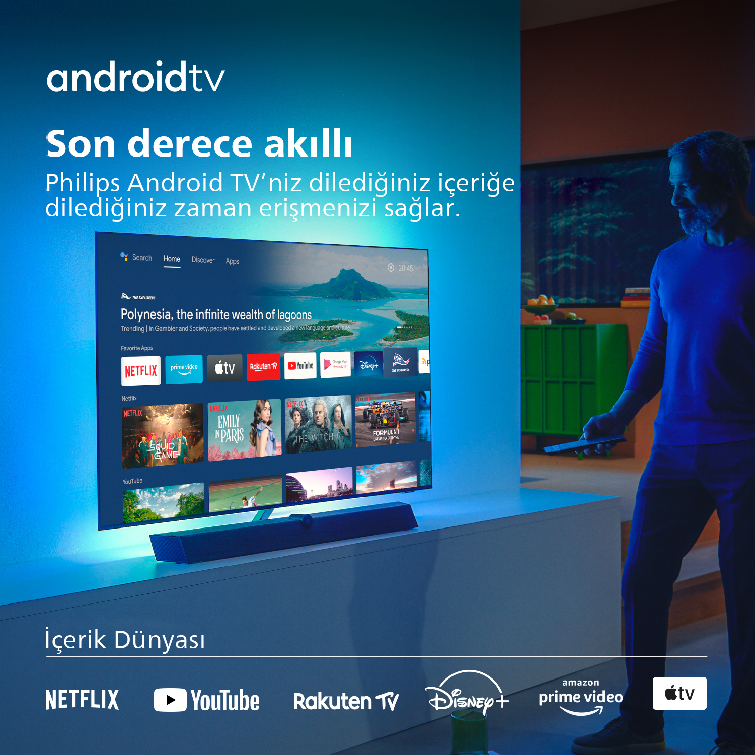 PHILIPS 77OLED937 77 inç 194 Ekran Uydu Alıcılı Android Smart 4 Taraflı Ambilight 4K Ultra HD OLED+ TV