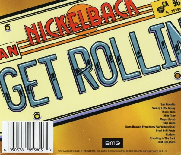 Pochette de l'album Nickelback. Texte : 'Get Rolling In'. Boîtier CD avec liste des titres.