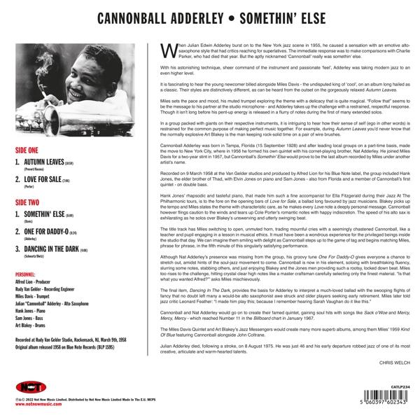 Cannonball Adderley - Somethin\' (Vinyl) - Else