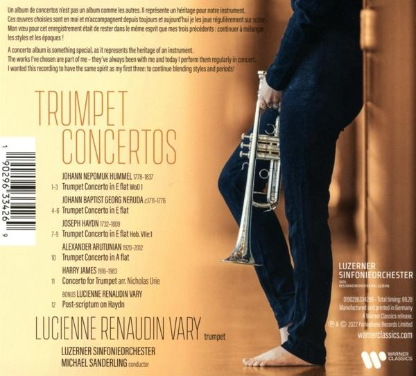 Trumpet Concertos CD-Cover mit einem Musiker, der eine Trompete hält.