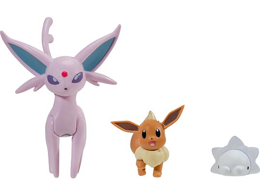 JAZWARES Pokémon : Évoli #1, Snomnom, Psiana - Lot de trois - Figurine de collection (Multicolore)