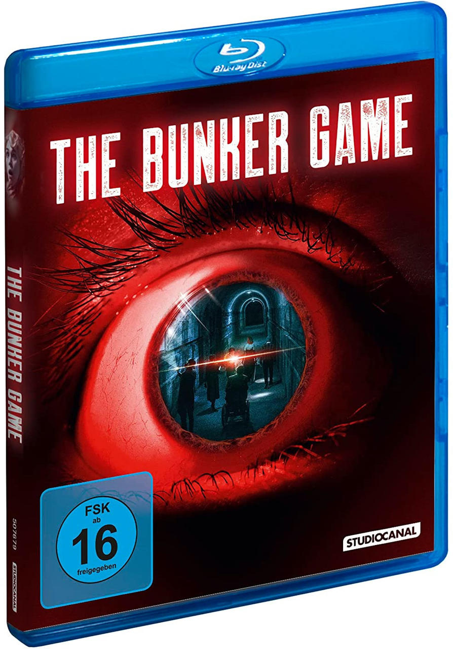 Blu-ray-Cover. Auge mit Bunkerszene. The Bunker Game Text.