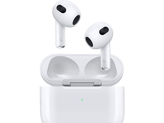 APPLE AirPods (2022 3ª gen), Inalámbricos, Bluetooth®, Estuche Carga no Inalámbrica, Chip H1, Siri, Blanco