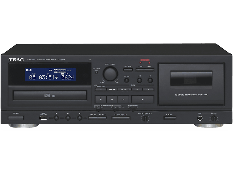 Teac AD-850-SE CD- & Kassettenspieler mit USB, Schwarz