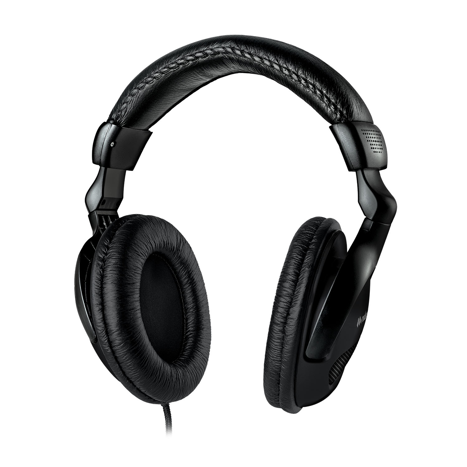 Cuffie over-ear nere con archetto e padiglioni imbottiti.