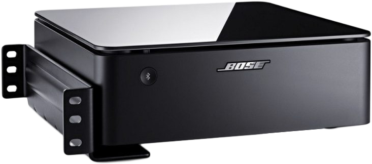 Fekete Bose hangrendszer. Van rajta bekapcsológomb és egy Bluetooth szimbólum.