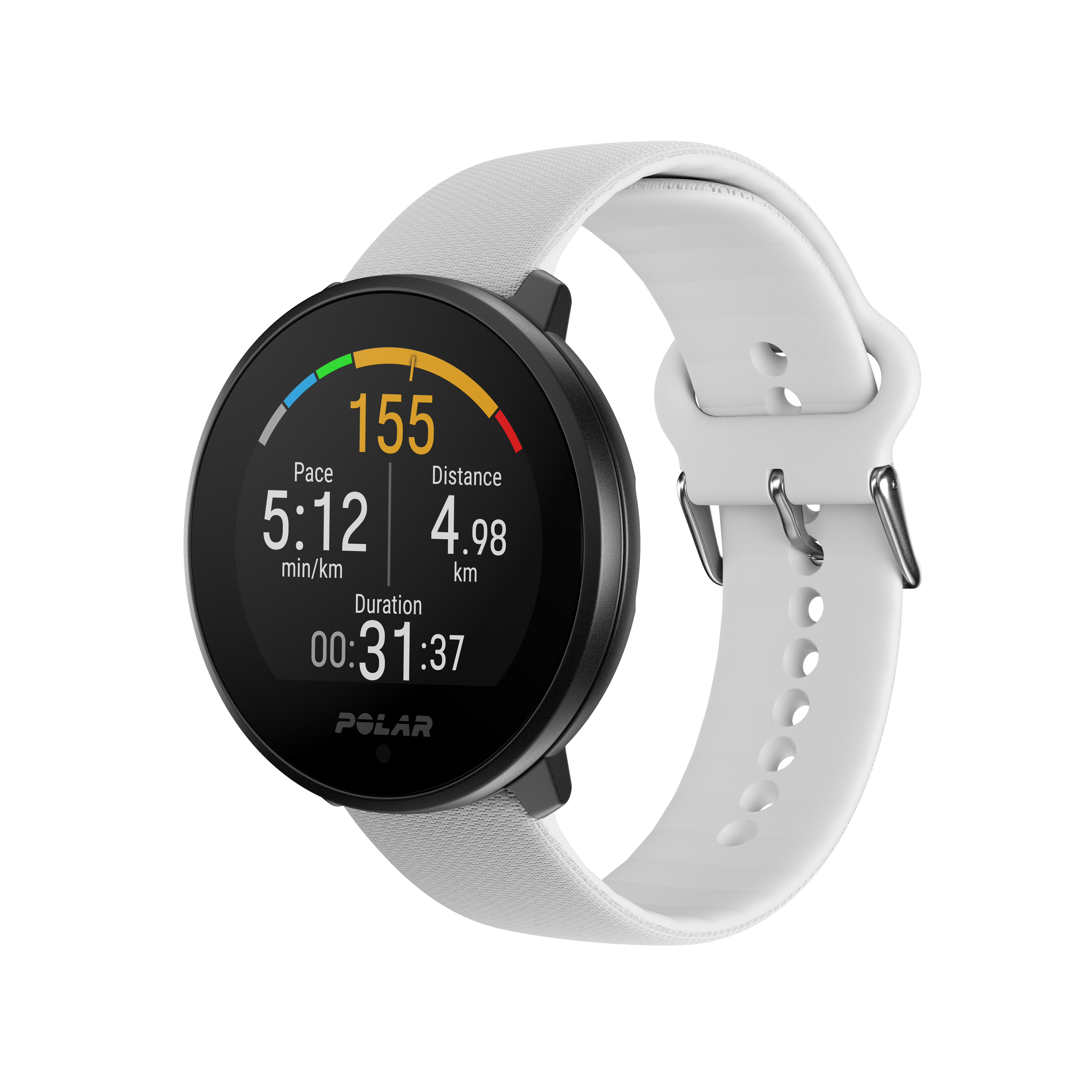 POLAR Unite Smartwatch Glasfaserverstärktes Polymergehäuse Silikon, 130 - 210 mm, Weiß