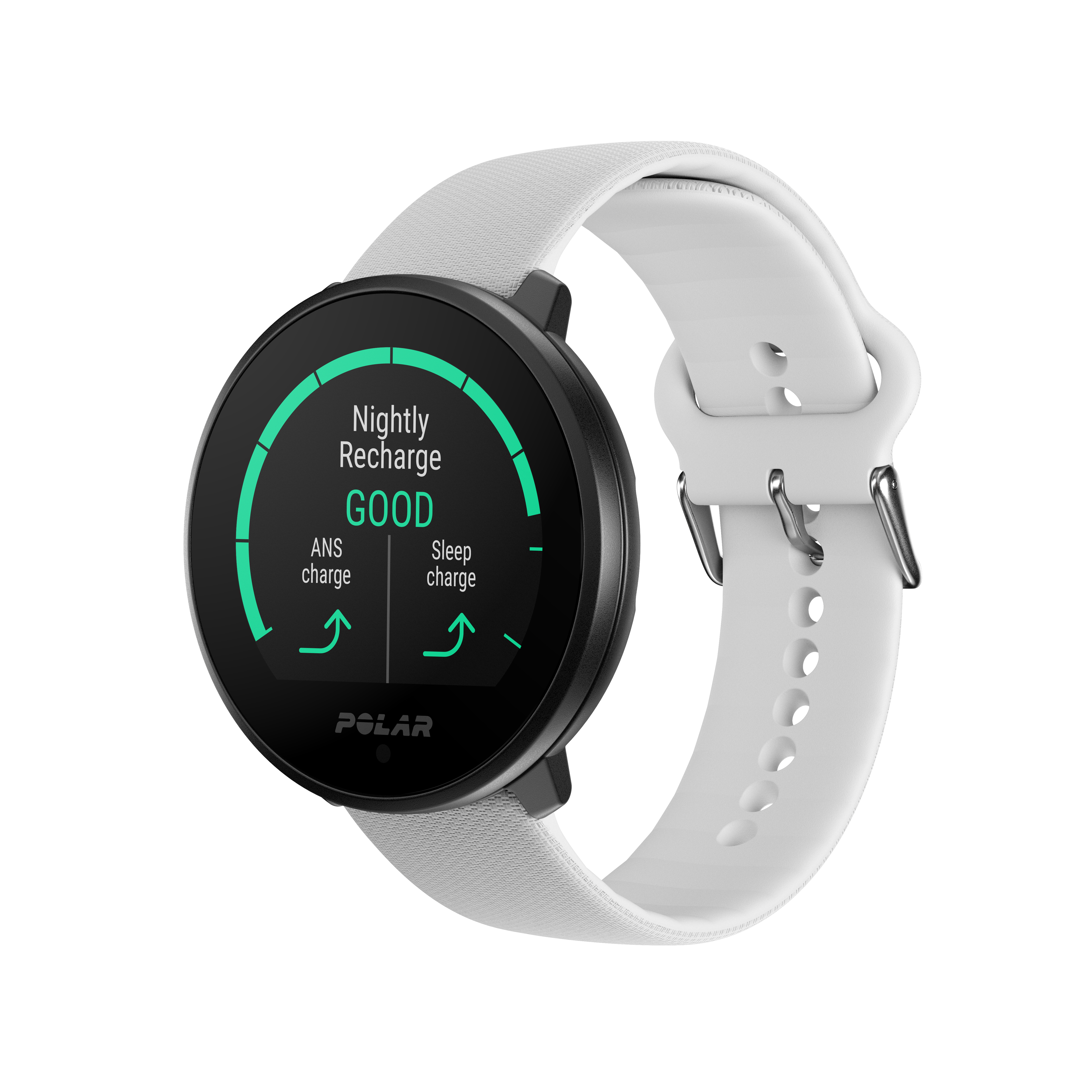 POLAR Unite Smartwatch Glasfaserverstärktes Polymergehäuse Silikon, 130 - 210 mm, Weiß
