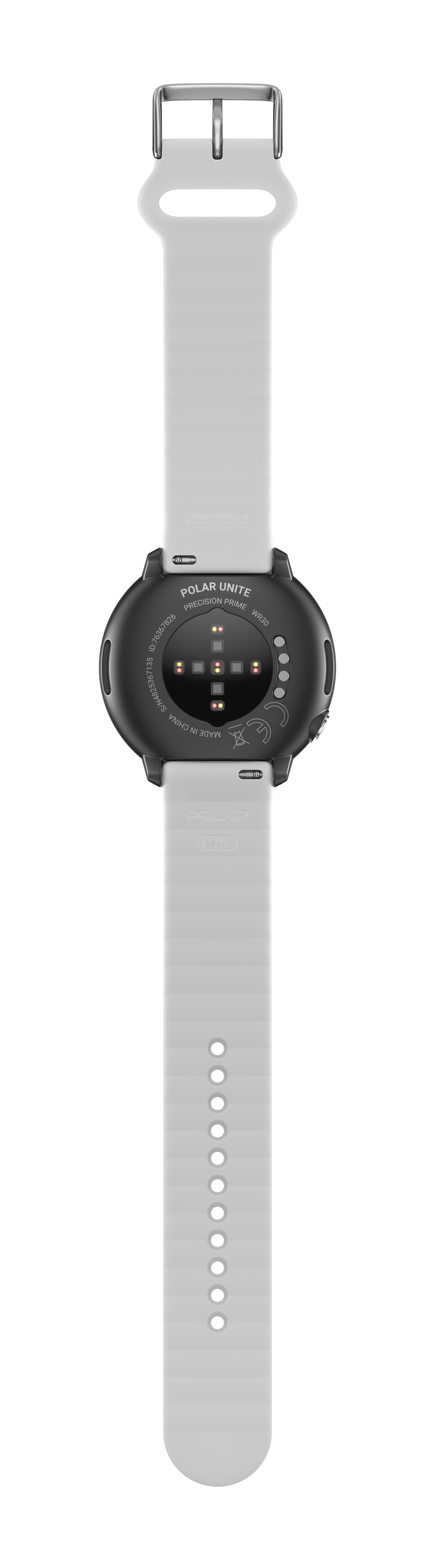 POLAR Unite Smartwatch Glasfaserverstärktes Polymergehäuse Silikon, 130 - 210 mm, Weiß